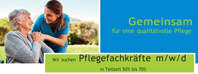 Wir suchen Pflegefachkräfte in Teilzeit 50% bis 70%